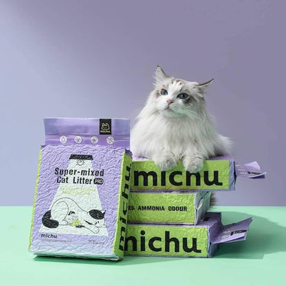 Michu Mixed Tofu Cat Litter, Heavy Duty Flushable Kitty Litter, 5.5Lb/88Oz (3 Pack, Original)