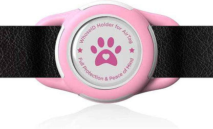 Airtag Dog Collar Holder, Durable & Lightweight Airtag Case, Slide-on Waterproof Protective Air Tag Holder for Dog Collar - for Dogs and Cats (Pink, Small)