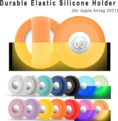 Compatible with Airtag Holder for Dog Collar, Cibaabo Silicone Air Tag Case Cover Compatible with Apple Airtags for 0.8-1.2inch Cat Pet Collar Harness Loop
