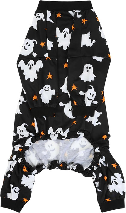 HDE Dog Pajamas One Piece Jumpsuit Lightweight Dog PJs Shirt for M-3XL Dogs Ghostly Stars - 2XL