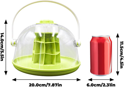 Round Transparent Snail Terrarium Kit, Portable Plastic Habitat with Air Vents & Removable Base, Breeding Box for Snails, Beetles, Spiders, Ladybugs & Small Insects