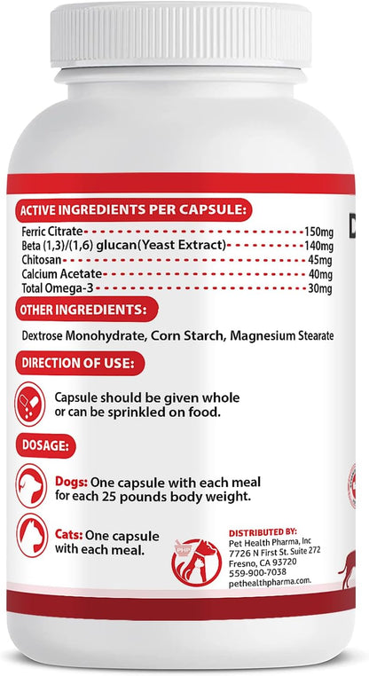 RENARAMAX Dietary Phosphate Binder and Renal Support Supplement for Cats and Dogs Count (Made in U.S.A) (120 Caps)