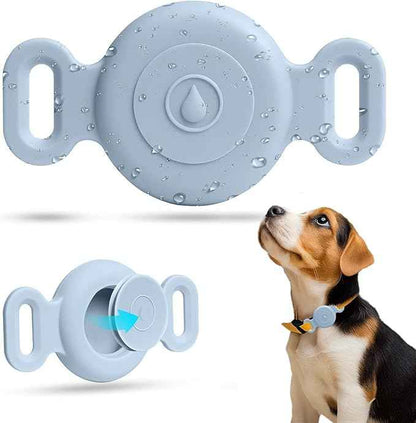 Dog Safety Pendant, Collar Holder for AirTag 2nd & 1st Gen, Pet Tracker Accessory for Dog GPS Tracking, Durable Silicone, Waterproof & Shock-Resistant, Anti-Scratch Anti-Loss(Light Blue, Small)