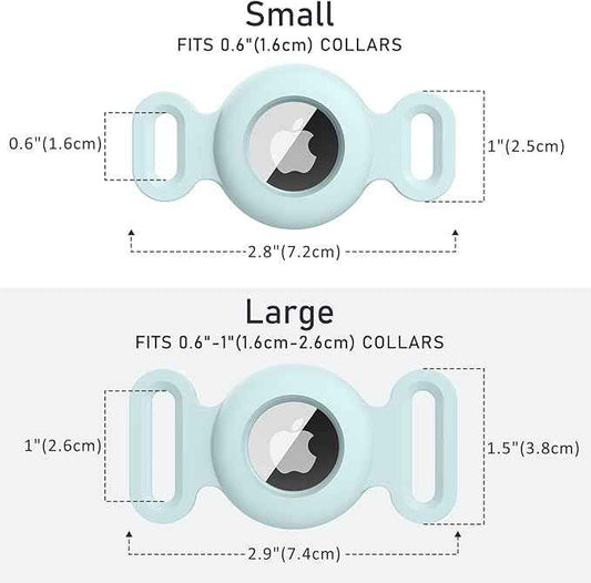 2 Pack Case for Airtag Dog Cat Collar Holder, Soft Silicone Anti-Lost Waterproof Protective Case Compatible with Apple Airtag, for Pet Dog Cat Collars Holder