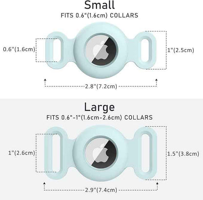 2 Pack Case for Airtag Dog Cat Collar Holder, Soft Silicone Anti-Lost Waterproof Protective Case Compatible with Apple Airtag, for Pet Dog Cat Collars Holder