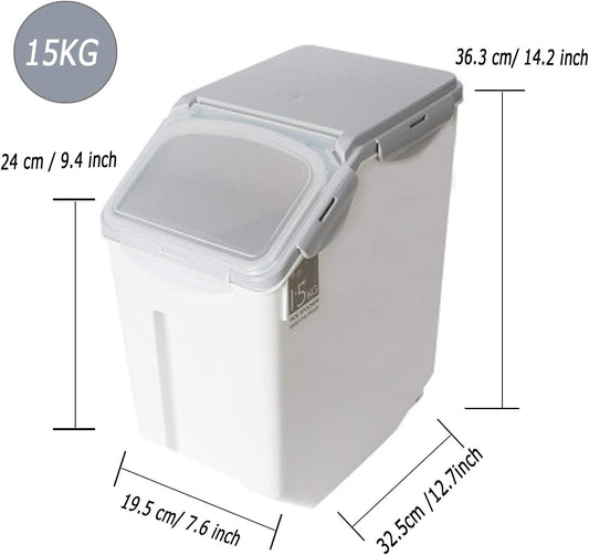 2-Pack 15L/4 Gallon Airtight Food Storage Containers with Locking Lids â Leakproof Dry Dog Food Rice Grain Bin for Kitchen Pantry Organization (507oz)