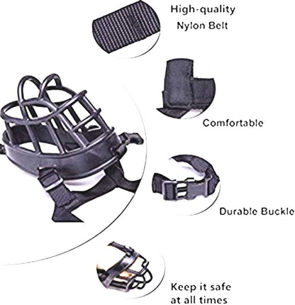 Basket Dog Muzzles-Soft Adjustable Breathable Mask Anti Biting Chewing Barking Training Dog Muzzle for Small Medium Large Dogs (Black, 5: Snout 11-14.9")