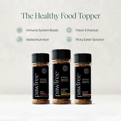 pawTree Unleash Your Inner Chef - pawPairings Pet Food Topper - 3Pack (Salmon, Beef, Chicken Liver)
