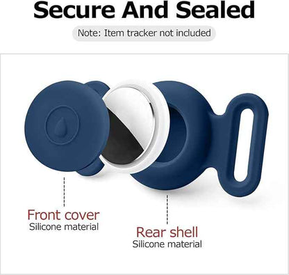 Dog Safety Pendant, Collar Holder for AirTag 2nd & 1st Gen, Pet Tracker Accessory for Dog GPS Tracking, Durable Silicone, Waterproof & Shock-Resistant, Anti-Scratch Anti-Loss (Red, Small)