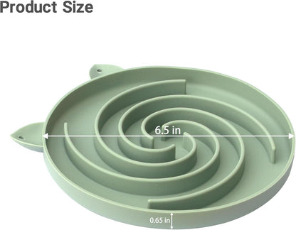 Slow Feeder Cat Bowl, Easy to Clean Silicone Bowl, Ideal for Dry and Wet Food (Green and Blue)