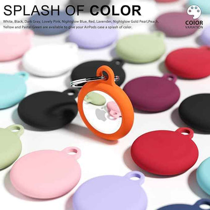 oakxco for Airtag Keychain Silicone, Airtag Holder with Key Ring, Air Tag Cover Cute Accessories for Kids, Luggage, Car Dog Collar, Car, Compatible with Apple Airtag Case Waterproof, Neon Orange