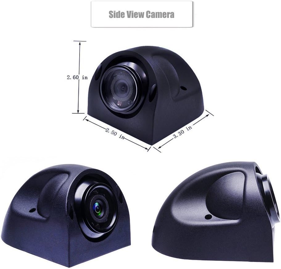 Backup Camera Kit 7 inch 4-Spilt Monitor Rear View Cameras with IP 67 Waterproof 18 IR Night Vision Car Camera for Tucks, RVs,Trailers,Bus,Vans + 4pcs 10m/393.7inch Cables