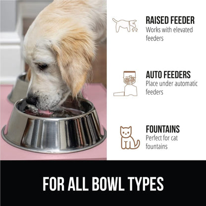 GORILLA GRIP 100% Waterproof Raised Edge BPA Free Silicone Pet Feeding Mat, Dog Cat Food Mats Contain Spills Protects Floors, Placemats for Cats and Dogs Water Bowl, Pets Accessories 18.5x11.5 Pink