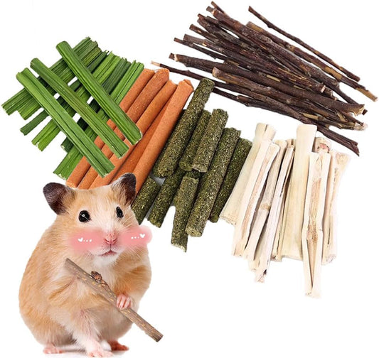 400g 5 Guinea Pig Toys Apple Sticks, Tissimo Grass Sticks, Sweet Bamboo, Papaya Stems, Carrot Sticks Pertain Chinchilla Squirrel Gerbil Hamster Squirrel Guinea Pigs