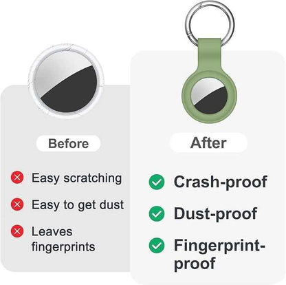 Case for AirTag 2nd Gen (2026) & 1st Gen, Silicone Holder Keychain Key Ring, Protective Cover for Apple for Air Tags, GPS Finder Accessories for Bags, Pets, Kids, Luggage, Teal Green
