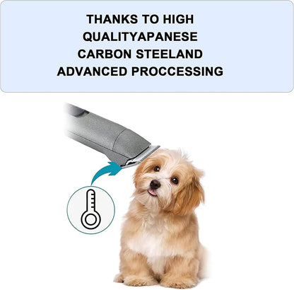 2PC 4FC Blade Detachable Pet Clipper Replacement Blades Compatible with Andis Pet Clipper/Oster A5/Wahl KM Series Dog Clipper,Ceramic Blade & Stainless Steel Blade