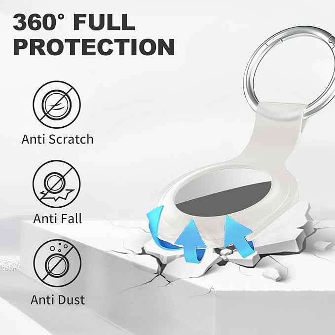 Compatible with AirTag Case Keychain for Air Tag Holder Silicone for AirTags Key Ring Cases Tags Chain for Apple for AirTag GPS Item Finders Accessories, Transparent Luminous