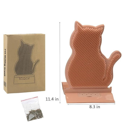 Cat Corner Self Groomer & Brush with Catnip Soft Wall Scratcher & Grooming Combs for Indoor Cats