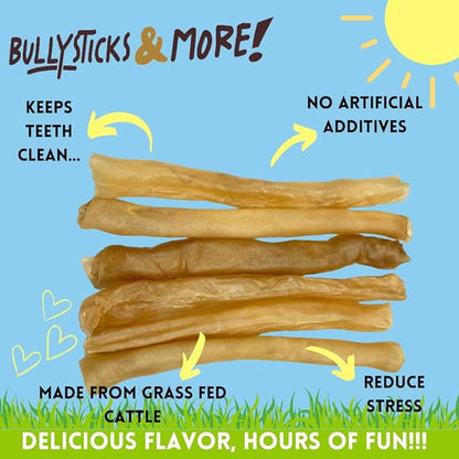 BULLYSTICKS & MORE 12 Inch Beef Collagen Rolls for Dogs (Regular Size - 6 Count) - Bones for Dogs - Dog Parents Choice - No Hide Beef Cheek Rolls