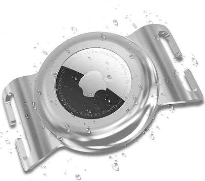Chew-Proof Airtag Holder for Dogs, Heavy Duty Stainless Steel & Waterproof, Tough Protective Case for Dogs, Slide-On Design Fit for Most Collars and Straps, Full Coverage (Large, 1 Pack)