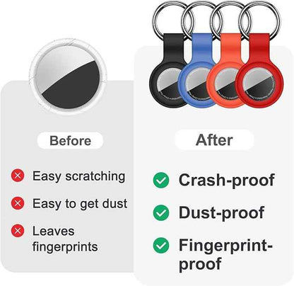 Case for AirTag 2nd Gen (2026) & 1st Gen, Silicone Holder Keychain Key Ring, Protective Cover for Air Tags, GPS Finder Accessories for Bags, Pets, Kids, Luggage, Black/Sky Blue/Orange/Red