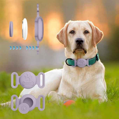 2 Pack Case for Airtag Dog Cat Collar Holder, Soft Silicone Anti-Lost Waterproof Protective Case Compatible with Apple Airtag, for Pet Dog Cat Collars Holder