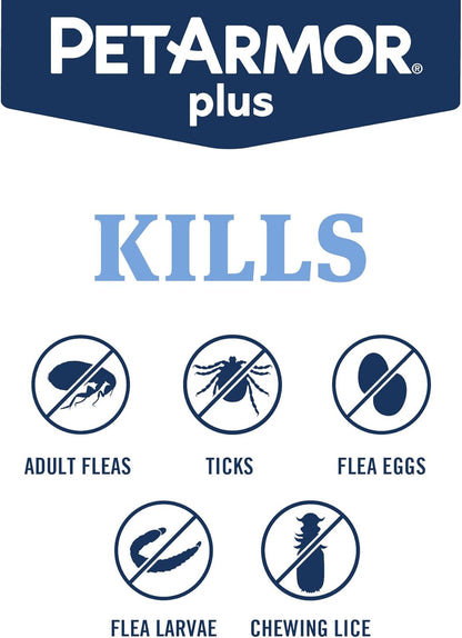 PetArmor Plus for Dogs Flea and Tick Prevention for Dogs, Long-Lasting & Fast-Acting Topical Dog Flea Treatment, 6 Count, small