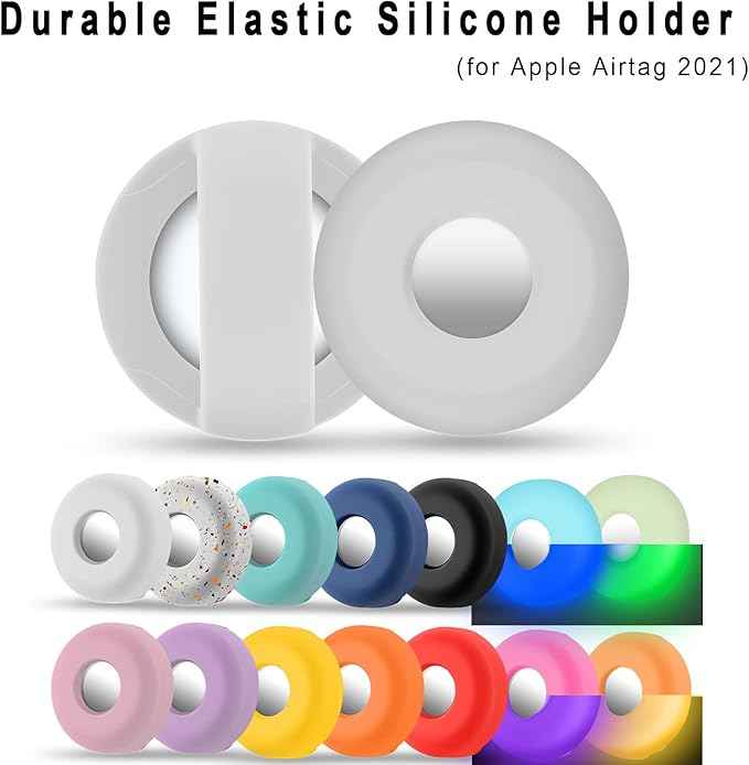 for Airtag Holder for Dog Collar, Cibaabo Silicone Air Tag Case Cover Compatible with Apple Airtags for 0.8-1.2inch Cat Pet Collar Harness Loop