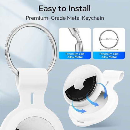 4 Pack for Airtag Case Holder Keychain Silicone for Apple Air Tagholder Waterproof for Air Tags Cover Key Ring Accessories GPS Item Tracker for Luggage Suitcases Pet Dog Cat Collar Bike Keys Car Kids