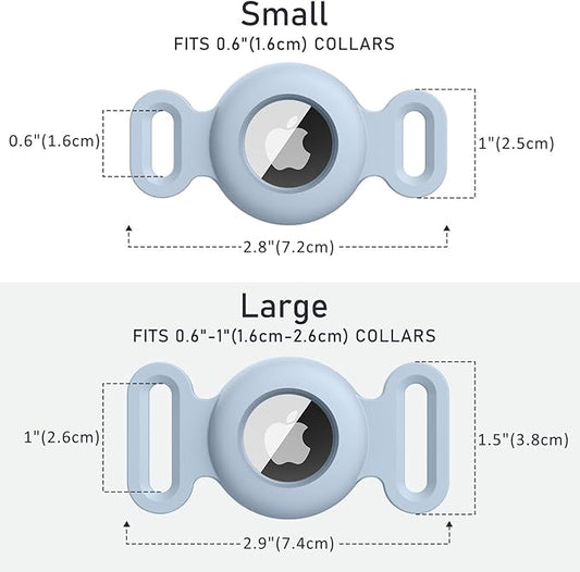 2 Pack Case for Airtag Dog Cat Collar Holder, Soft Silicone Anti-Lost Waterproof Protective Case Compatible with Apple Airtag, for Pet Dog Cat Collars Holder