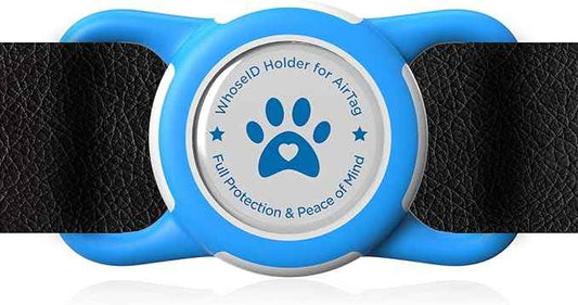 Airtag Dog Collar Holder, Durable & Lightweight Airtag Case, Slide-on Waterproof Protective Air Tag Holder for Dog Collar - for Dogs and Cats (Blue, Medium)