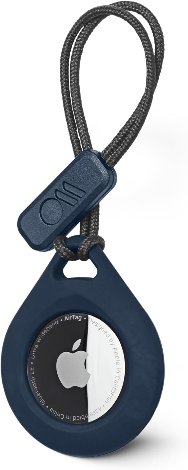 Case-Mate AirTag Holder - AirTag Keychain with Rugged Strap - Easy to Use, Protective, Durable Hard Shell Air Tag Case for Dog Collar, Cat Collar, Keys, Luggage, Backpack, Purses - 1 Pack, Navy