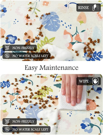 Pet Feeding Mat-Absorbent Dog Mat for Food and Water Bowl-No Stains Quick Dry Water Dispenser Mat-Dog Accessories Pet Supplies-Bowl for Messy Drinkers（LIGHTFLOWERS,12"x19"