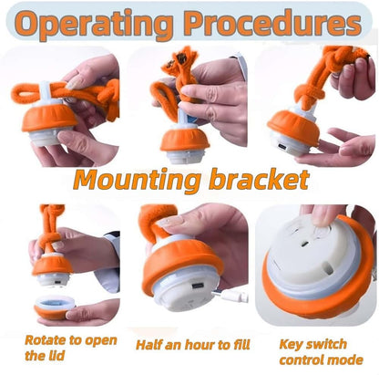 Interactive Dog Toys, Squeaky Dog Toys, Active Rolling Ball for Puppy and Medium Dogs, Squeaky, USB Rechargeable (Orange)