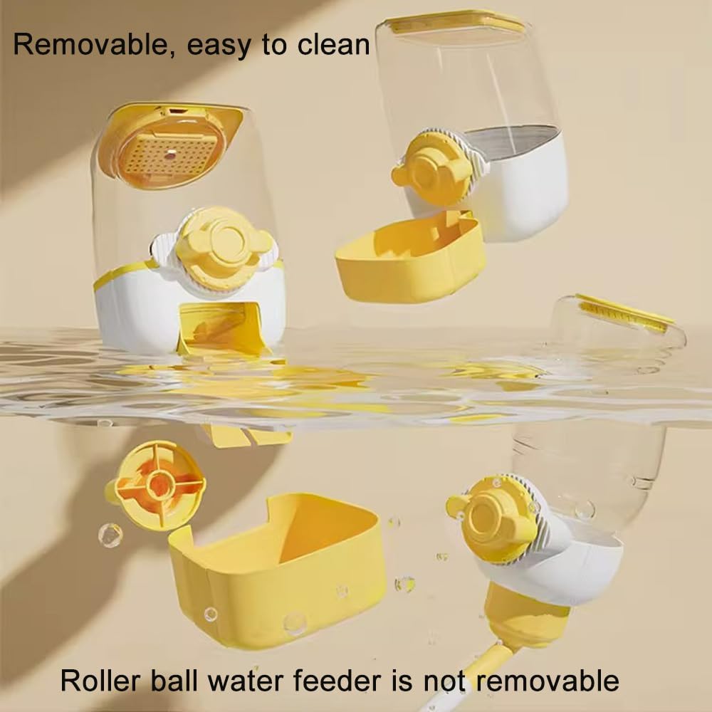 Pet Hanging Automatic Feeders Drinking Bowls，Gravity Rabbit Feeder and Water Set，Cage Cat Food Bowl Feeding Station for Puppy Kitten Chinchilla Hedgehog Guinea Pig Ferret (Pink Blue-Water)