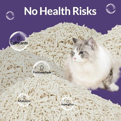 Happy&Polly Tofu Cat Litter - Clumping Flushable Cat Litter, 100% Natural Food-Grade Ingredients, Ultra Absorbent, Dust-Free, Low Tracking, Lightweight and Eco-Friendly Tofu Litter(5.5lb×3 Bag)