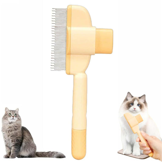 Avatore Zenbrush Cat Comb, Zen Brush for Cats, 2025 Upgraded Cat Brush with Release Button, Flea Comb for Cats, Click Self Cleaning Pet Hair Removal Combs