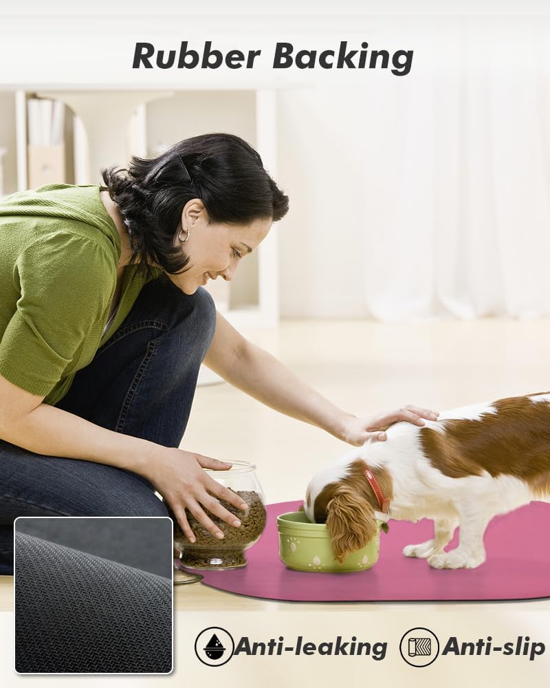 Absorbent Dog Food and Water Bowl Mat - Quick Dry, No Stains Feeding Mat for Messy Drinkers - Pet Supplies Accessories