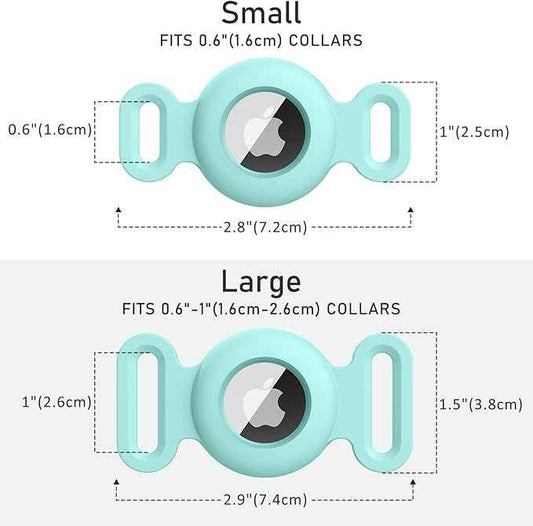 2 Pack Case for Airtag Dog Cat Collar Holder, Soft Silicone Anti-Lost Waterproof Protective Case Compatible with Apple Airtag, for Pet Dog Cat Collars Holder