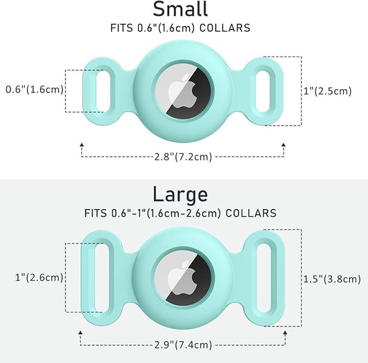2 Pack Case for Airtag Dog Cat Collar Holder, Soft Silicone Anti-Lost Waterproof Protective Case Compatible with Apple Airtag, for Pet Dog Cat Collars Holder
