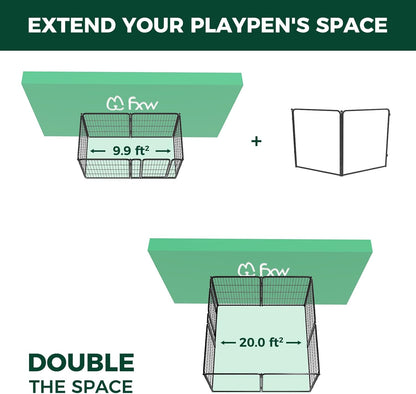 FXW Homeplus Unleashed Indoor Dog Playpen - Stress-Free and Safe Play, Heavy Duty 32 Inch 2 Acrylic Panels Dog Pen for Small and Medium Dogs, Black│Patented