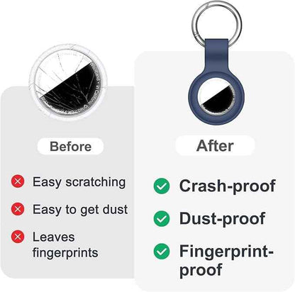 Case for AirTag 2nd Gen (2026) & 1st Gen, Silicone Holder Keychain Key Ring, Protective Cover for Apple for Air Tags, GPS Finder Accessories for Bags, Pets, Kids, Luggage, Dark Blue
