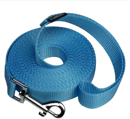 Dog/Puppy Obedience Recall Training Agility Lead - 15ft 20ft 30ft 40ft 50ft Training Leash - Great for Play, Camping, or Backyard - Mint Blue 50ft (Mint Blue, 50 Feet)