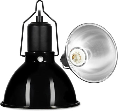 DXOPHIEX 5.5 inch Dome Reptile Light Fixture Reptile Heat Lamp UVB Light Fixture for Bearded Dragon, Lizard, Hermit Crab, Turtle Tank and Terrarium（Max 100W）