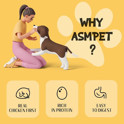 ASMPET Dog Treats Chews, Chicken Rings, Soft Chewy Snacks for Training Rewards 10.6 oz