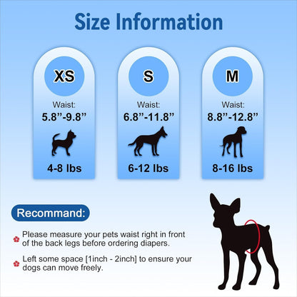 Pet Soft Dog Diapers Female, Disposable Dog Diapers, Cat Diaper for Female Cats, Puppy Diaper 8pcs Small