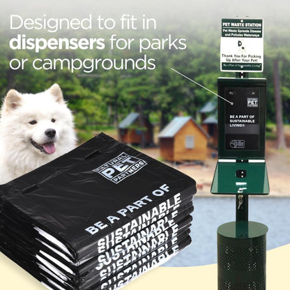 Commercial Pull-Strap Header Dog Poop Bags, 38% USDA Certified Plant-Based, Leak-Proof and Tear Resistant, For Parks, Apartments, and Public Pet Waste Stations, (3,200 Count)