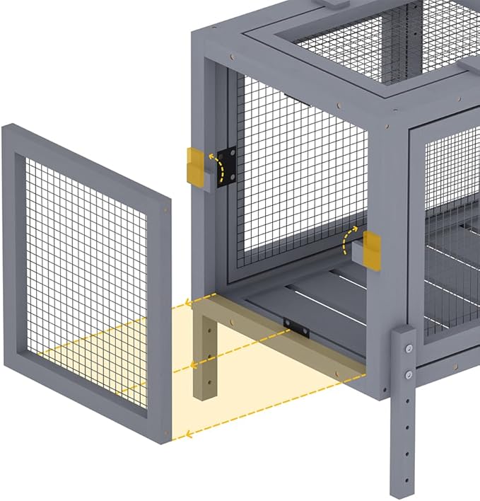 COZIWOW Wooden Cat Play Tunnel with Platforms – Configurable Window Catio, Multi-Combination Extendable Cat Run & Small Pet Play Enclosure for Indoor/Outdoor Use