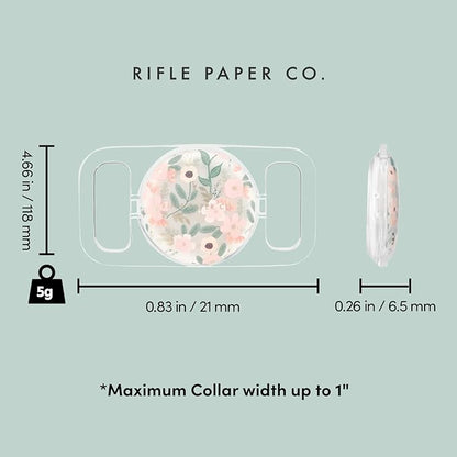 Rifle Paper Co. Airtag Dog Collar Holder - Waterproof Airtag Case - Unique Floral Design - Compatible with Cat/Dog Collars - Wild Flowers