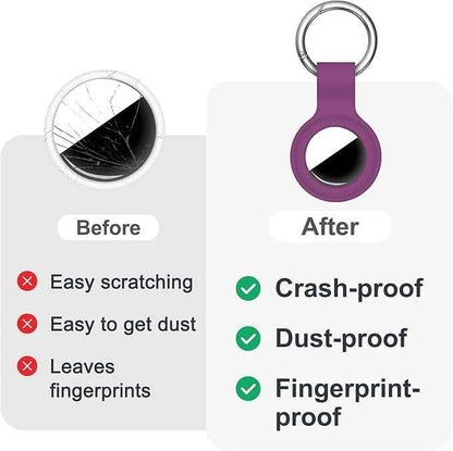 Case for AirTag 2nd Gen (2026) & 1st Gen, Silicone Holder Keychain Key Ring, Protective Cover for Apple for Air Tags, GPS Finder Accessories for Bags, Pets, Kids, Luggage, Deep Purple